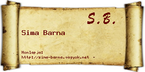 Sima Barna névjegykártya