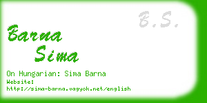 barna sima business card